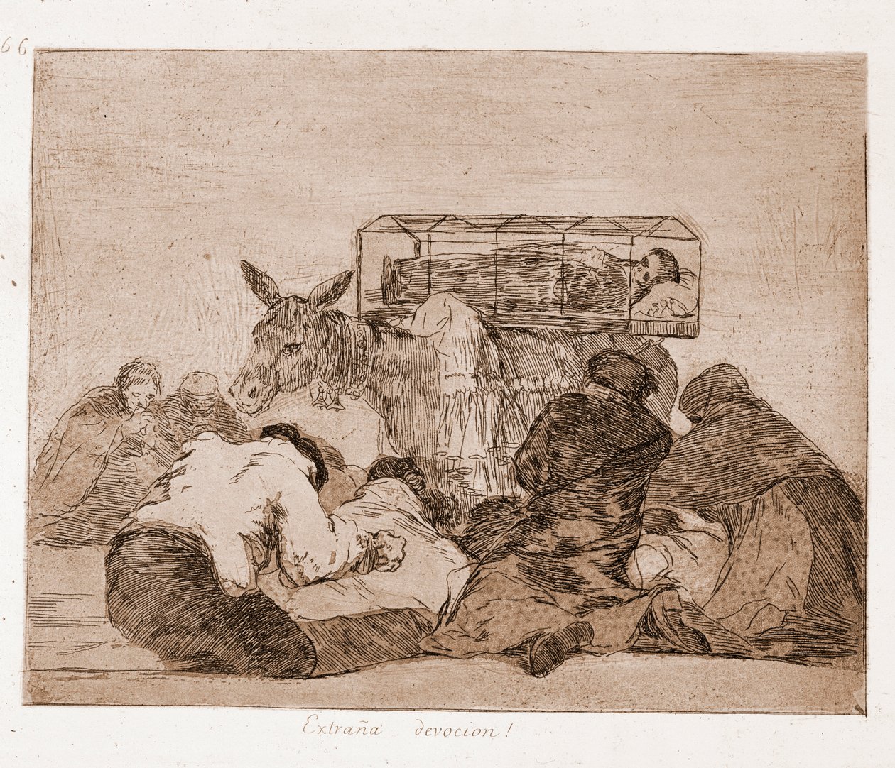 Die Schrecken des Krieges: Seltsame Hingabe (Radierung nach der Vorzeichnung) von Francisco de Goya