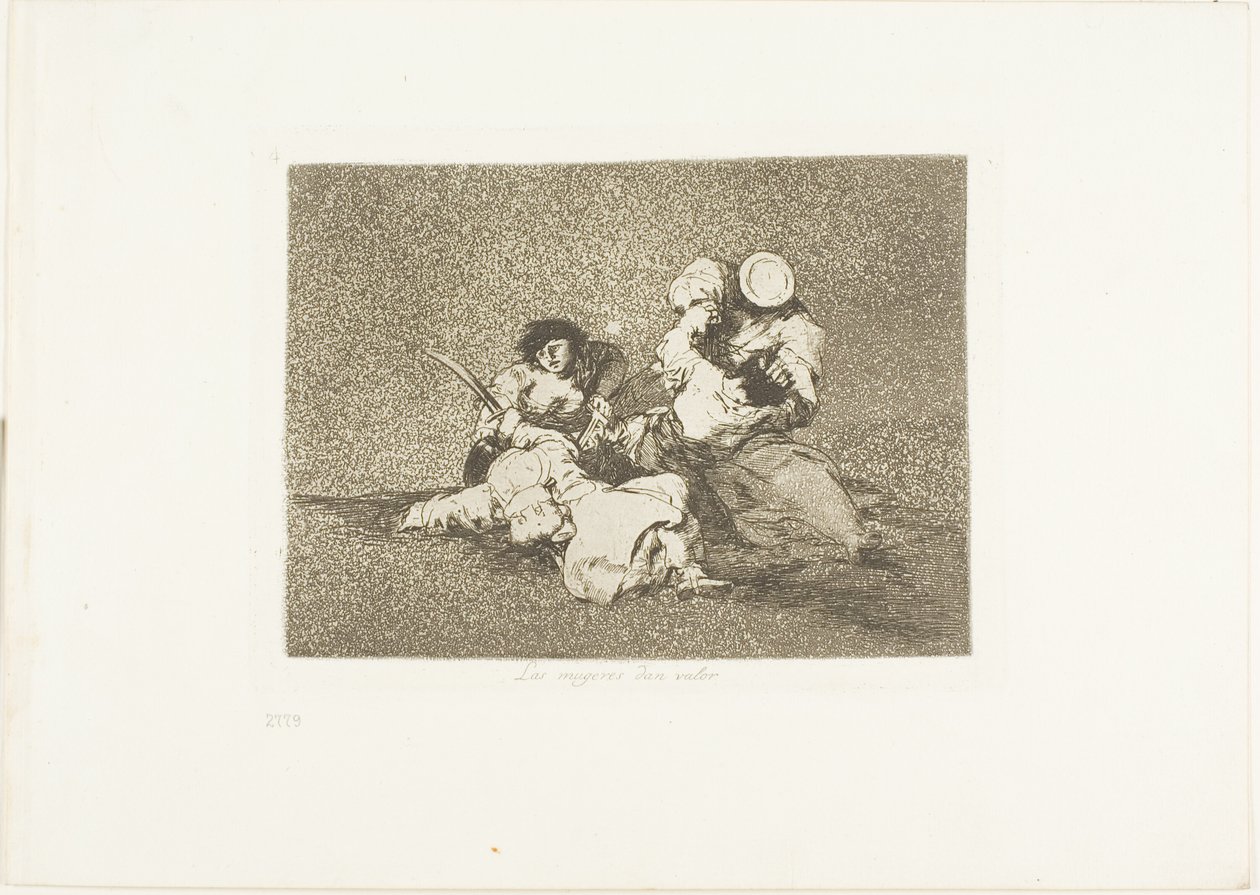 Die Frauen geben Mut, Platte vier aus Die Schrecken des Krieges von Francisco Jose de Goya y Lucientes