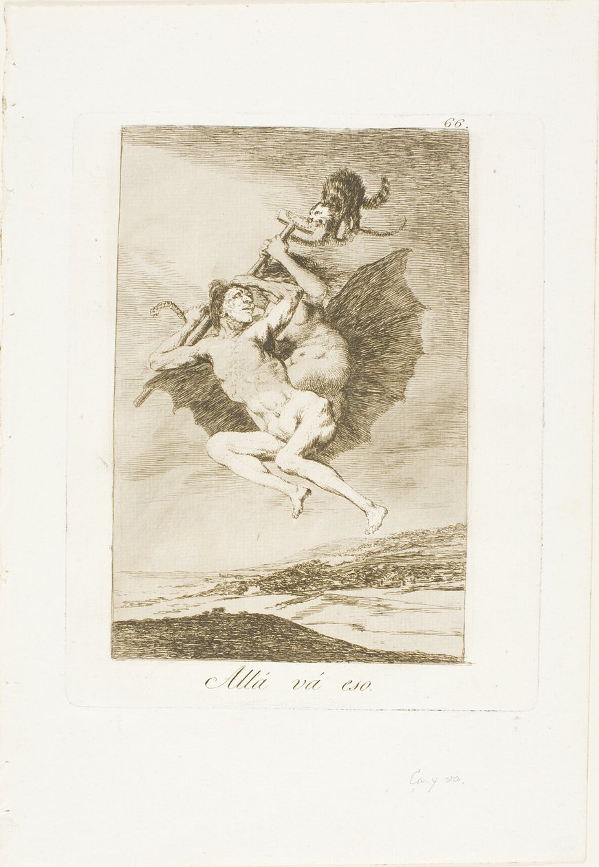 Da geht es hin, Platte 66 aus Los Caprichos von Francisco Jose de Goya y Lucientes