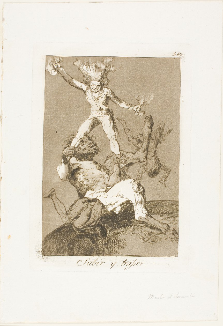 Aufsteigen und Fallen, Platte 56 aus Los Caprichos von Francisco Jose de Goya y Lucientes