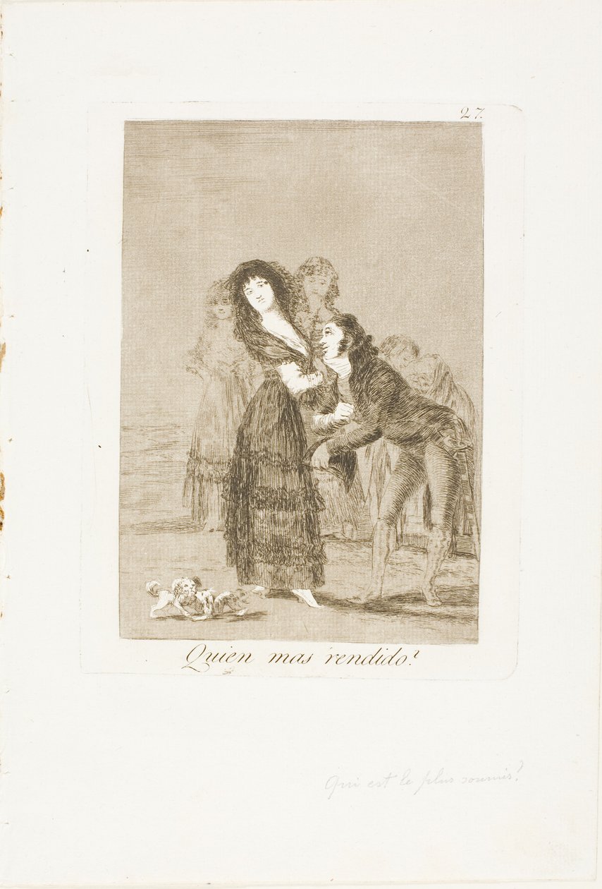 Wer von ihnen ist mehr überwältigt?, Platte 27 aus Los Caprichos von Francisco Jose de Goya y Lucientes
