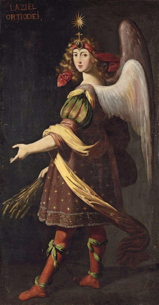 Eine Allegorie der Eucharistie: Ein Engel trägt Getreide von Francisco Polanco