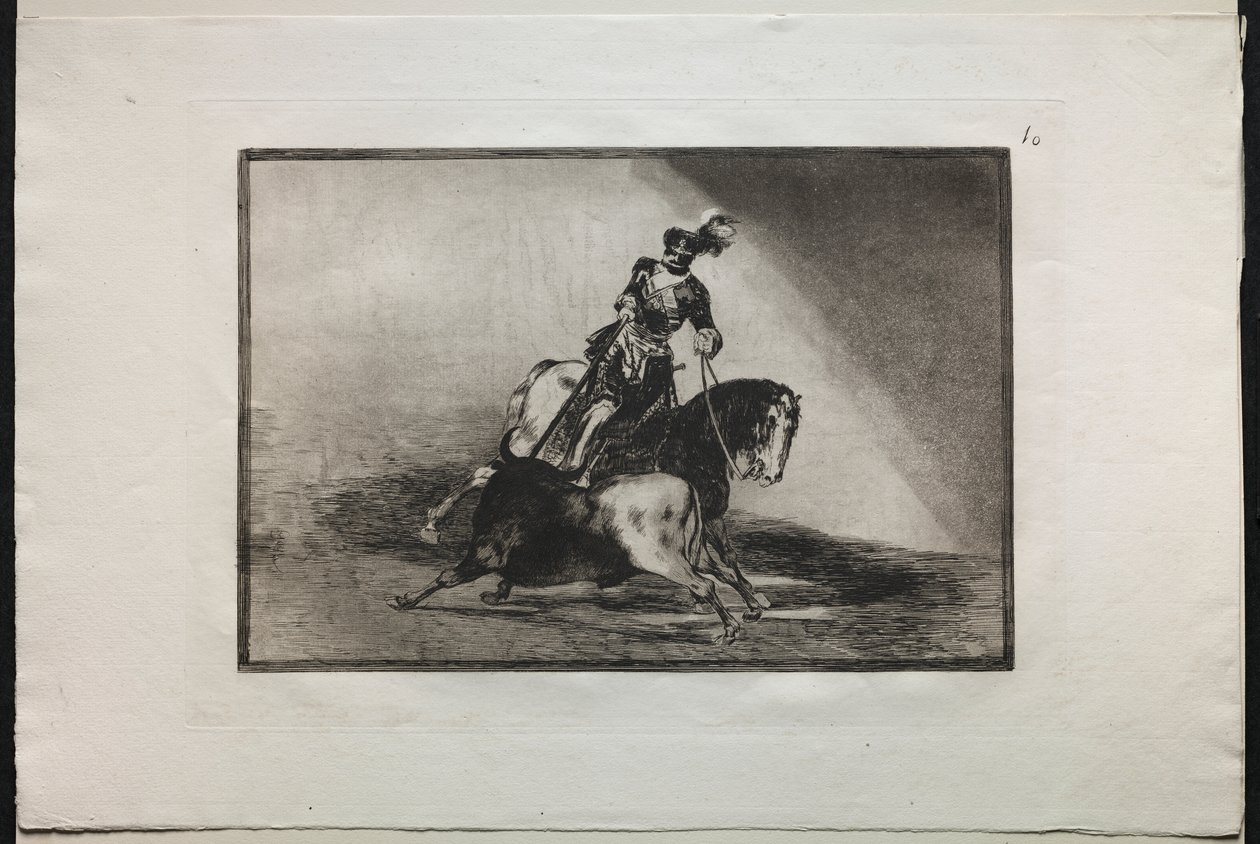 Stierkämpfe: Karl V. spießt einen Stier auf von Francisco de Goya