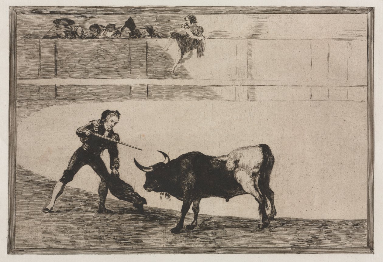 Stierkämpfe: Pedro Romeo tötet den angehaltenen Stier, 1876 von Francisco de Goya