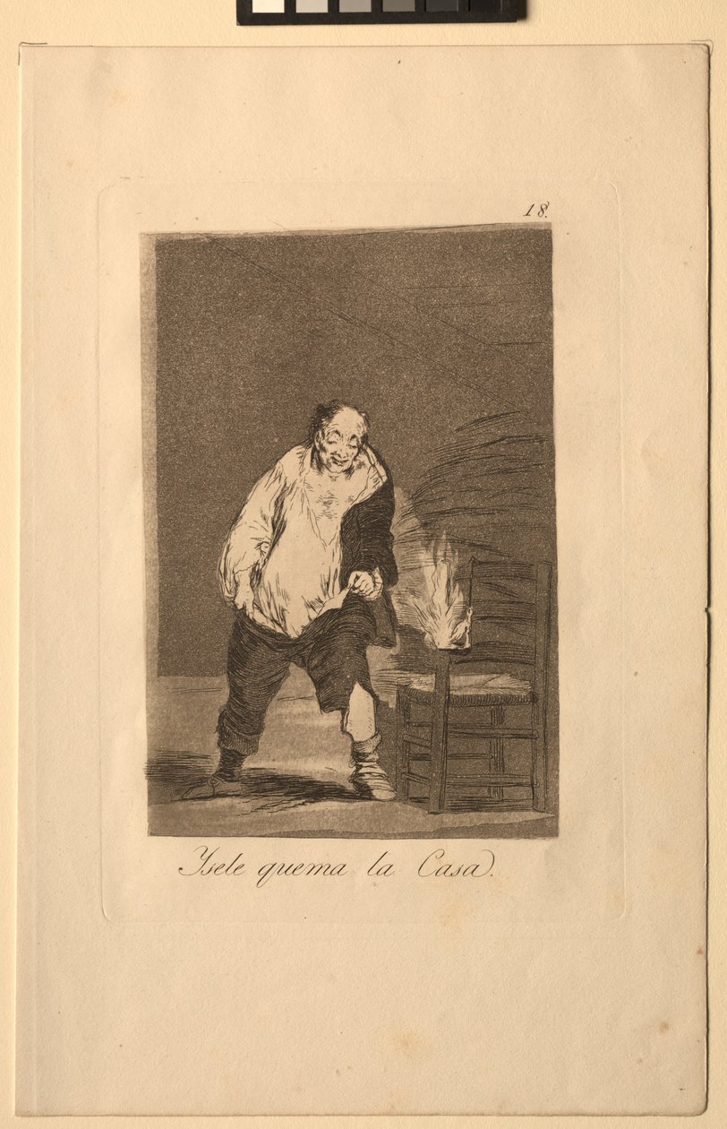 Caprichos: Und sein Haus brennt von Francisco de Goya