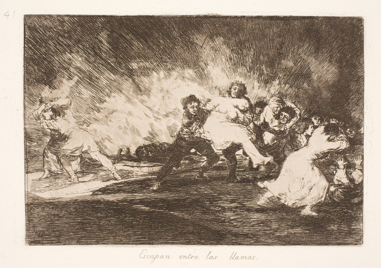 Sie fliehen durch die Flammen (41) von Francisco de Goya