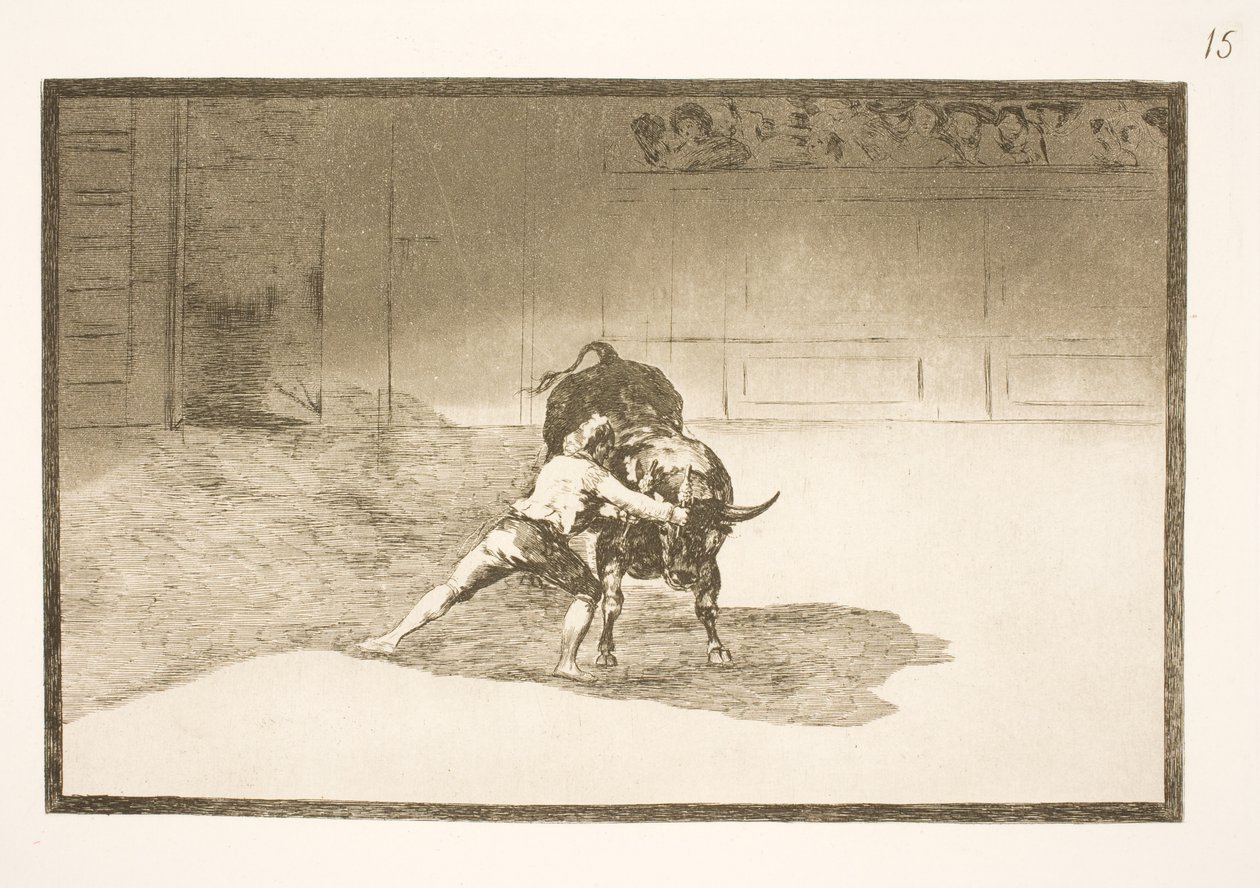 Der berühmte Martincho platziert die Banderillas, täuscht den Stier mit seinen Körperbewegungen von Francisco de Goya