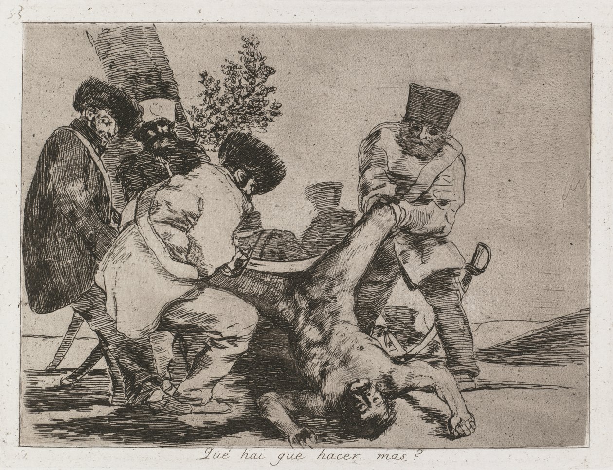 Die Schrecken des Krieges: Pl. 33, Was kann man mehr tun, 1810-1813 von Francisco de Goya