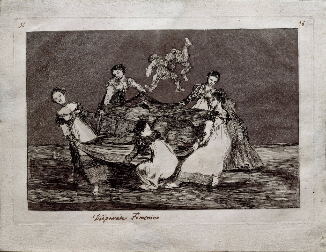 Weiblicher Wahnsinn aus der Serie Los Disparates, 1815-1819 von Francisco de Goya
