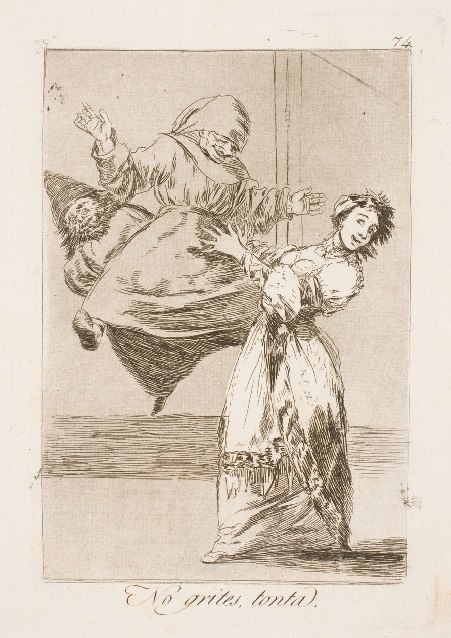 Hör auf zu schreien, du Idiot! von Francisco de Goya