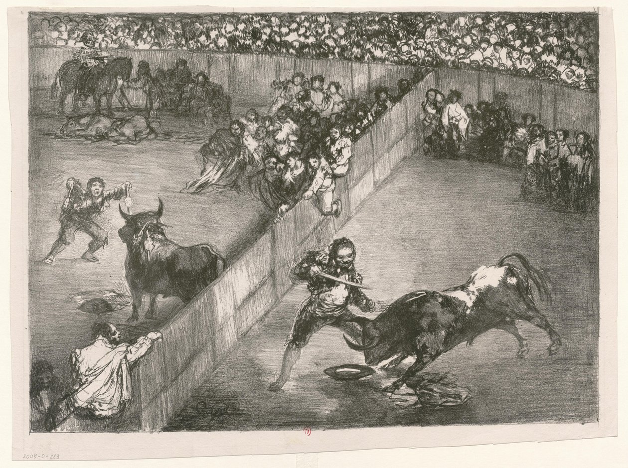[Die Stiere von Bordeaux: Die Platzteilung] von Francisco de Goya