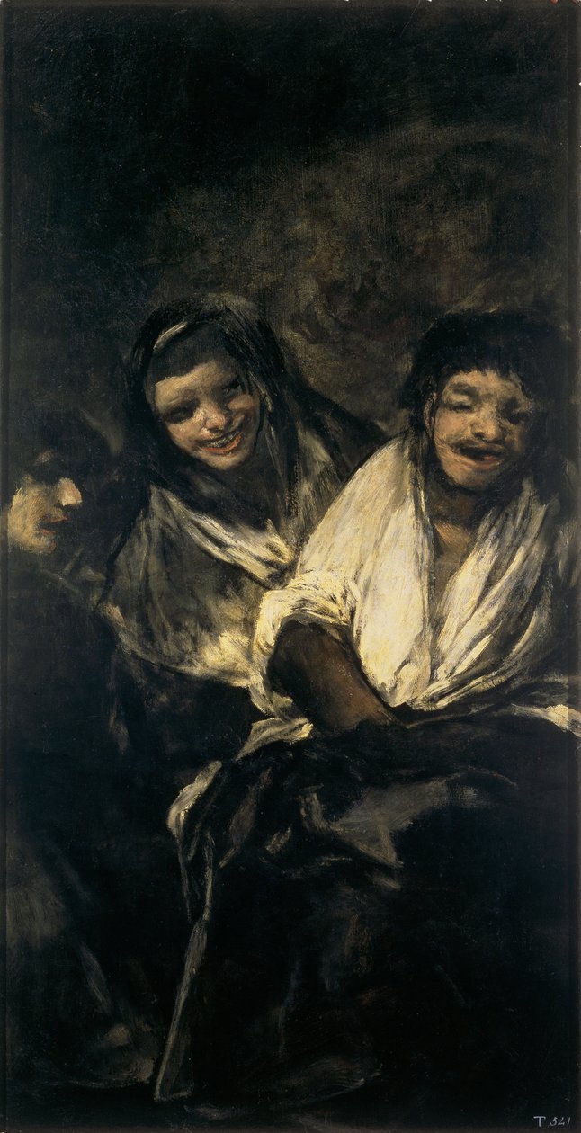 Mann, verspottet von zwei Frauen, Frauen lachen oder Die Ministration von Francisco de Goya