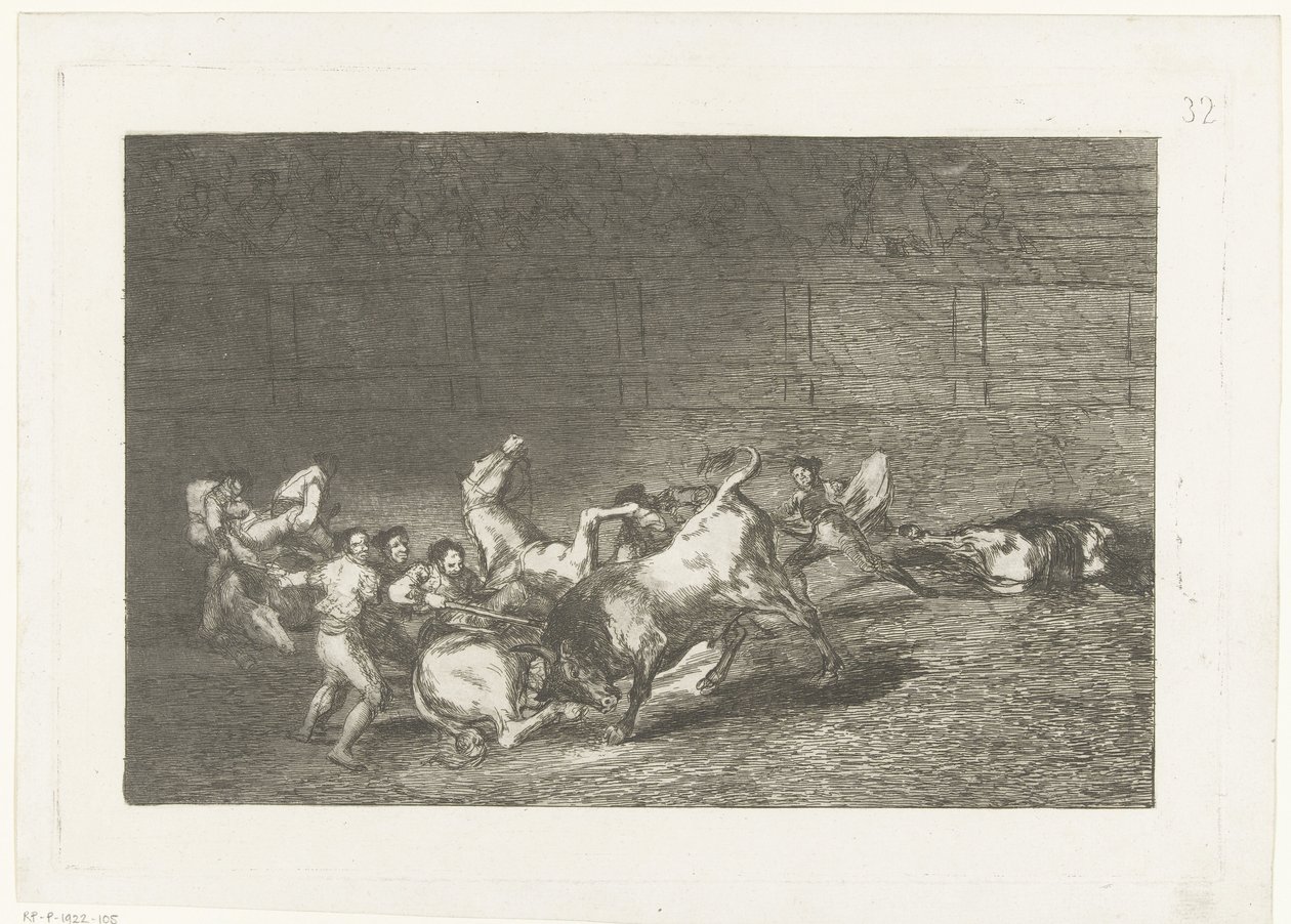 Picador sticht einen Stier mit einer Lanze von Francisco de Goya