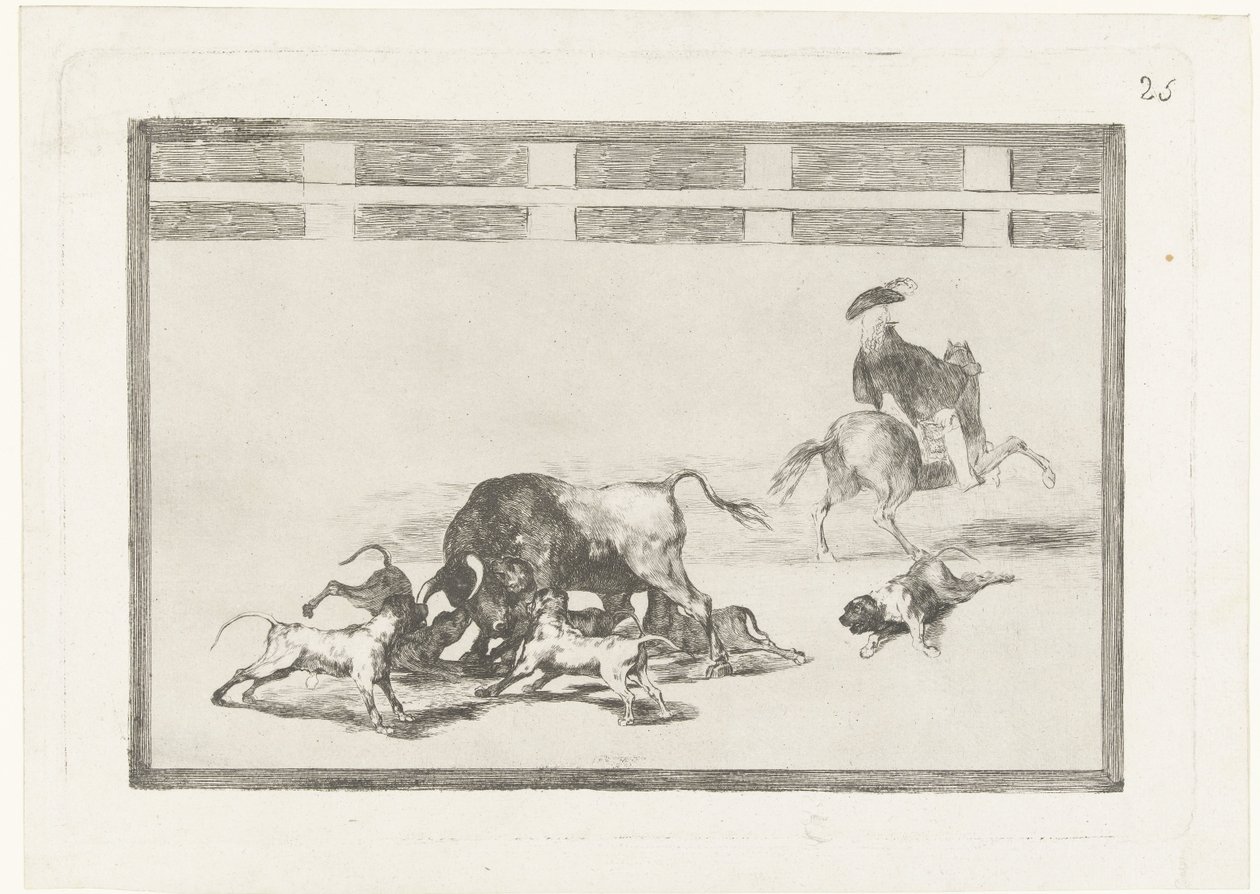 Stier angegriffen von Hunden von Francisco de Goya
