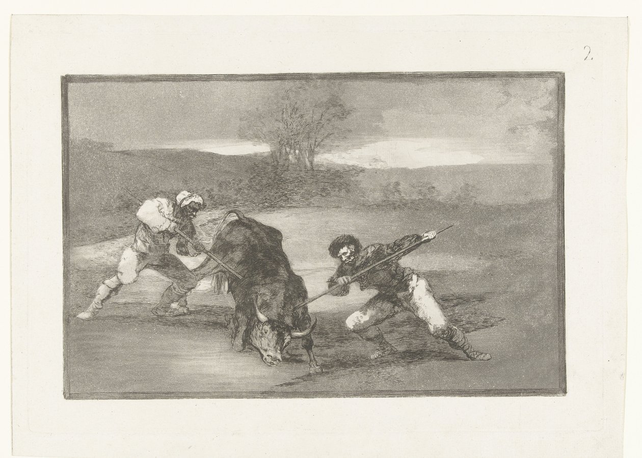 Stierjagd zu Fuß von Francisco de Goya
