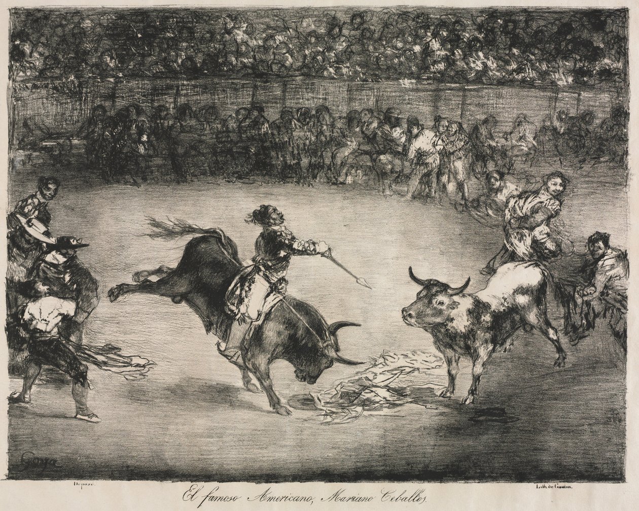 Die Stiere von Bordeaux: Der berühmte Amerikaner, Mariano Ceballos von Francisco de Goya