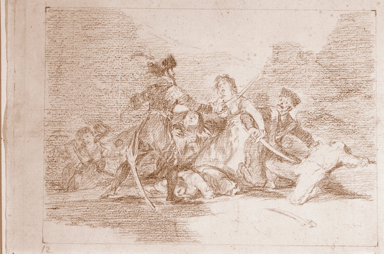 Die Schrecken des Krieges: Es ist schon zu spät (Vorbereitende Zeichnung) von Francisco de Goya
