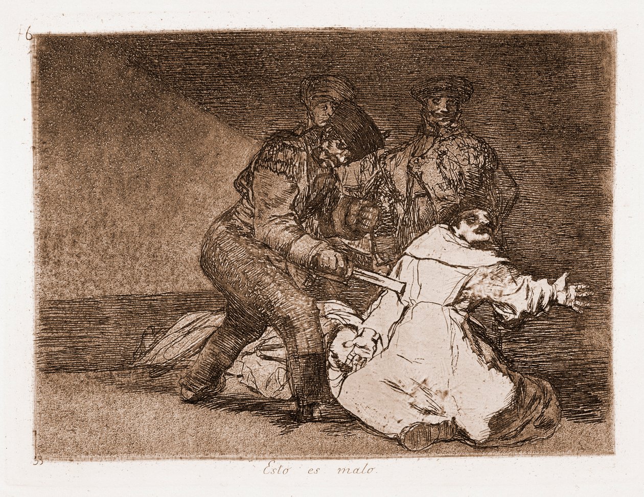 Die Schrecken des Krieges: Das ist schlecht (Radierung nach der vorbereitenden Zeichnung) von Francisco de Goya