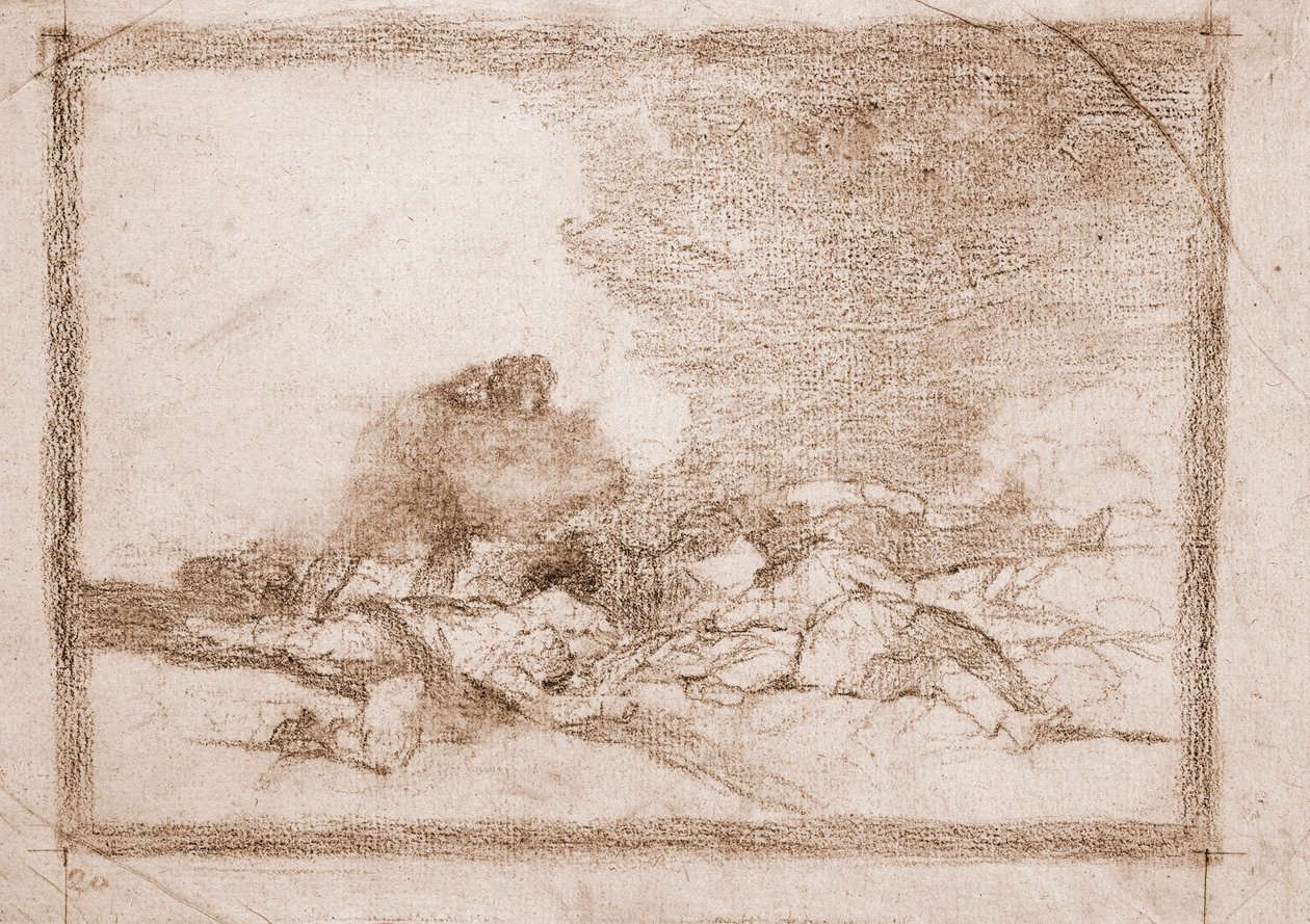 Die Schrecken des Krieges: Deshalb wurdest du geboren (Vorzeichnung) von Francisco de Goya