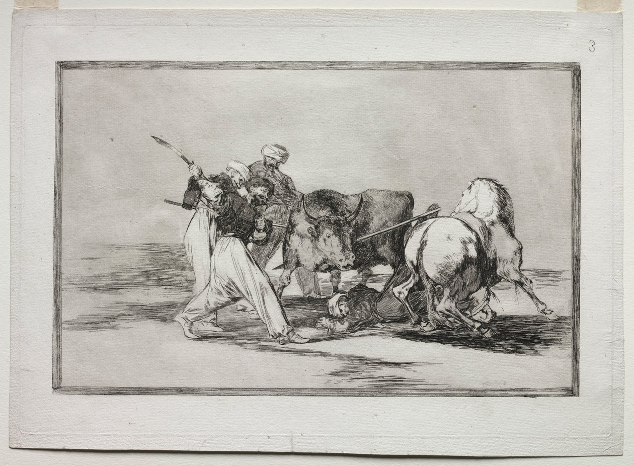 Die Mauren siedelten sich in Spanien an, gaben die Aberglauben des Korans auf und nahmen diese Kunst an..., 1815-1816 von Francisco de Goya