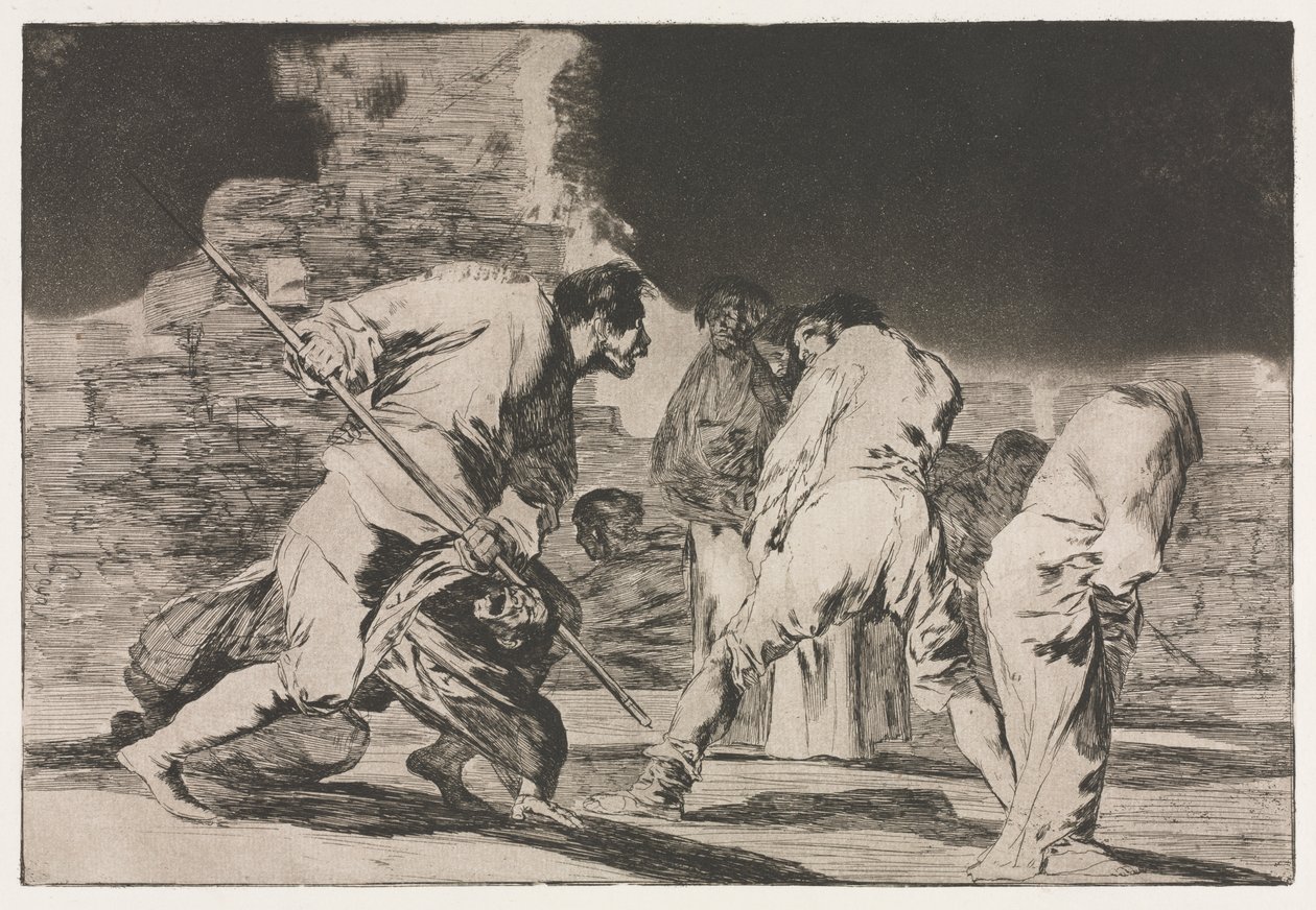 Die Sprichwörter: Die Torheit der Wut von Francisco de Goya