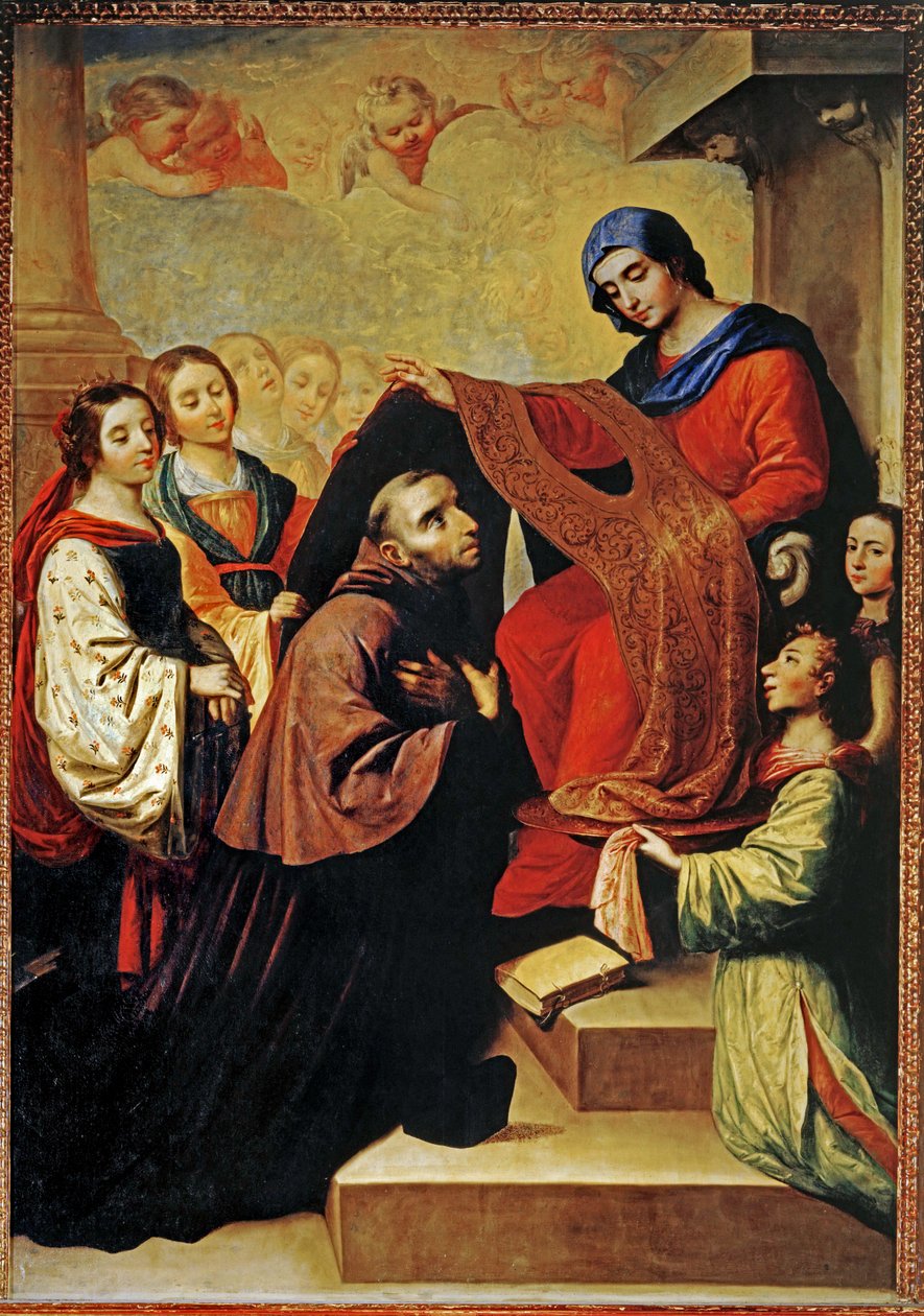 Der Abstieg der Jungfrau Maria zur Belohnung des Schreibens von Heiliger Ildefonso von Toledo von Francisco de Zurbaran
