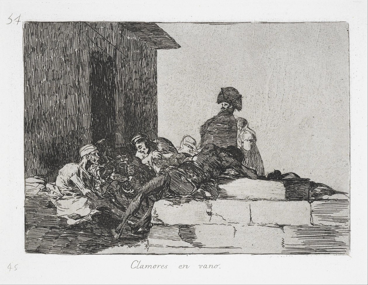 Vergebliche Klagen (Clamores en vano) aus der Serie Die Schrecken des Krieges (Los Desastres de la Guerra) von Francisco de Goya