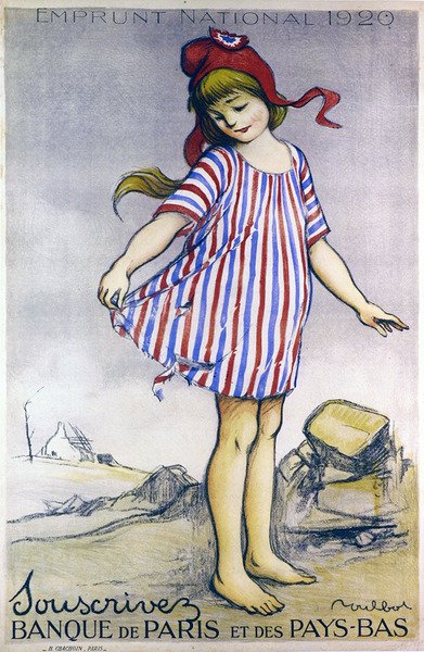 Plakat zur Werbung für den Nationalen Kredit 1920, Banque de Paris et des Pays-Bas von Francisque Poulbot