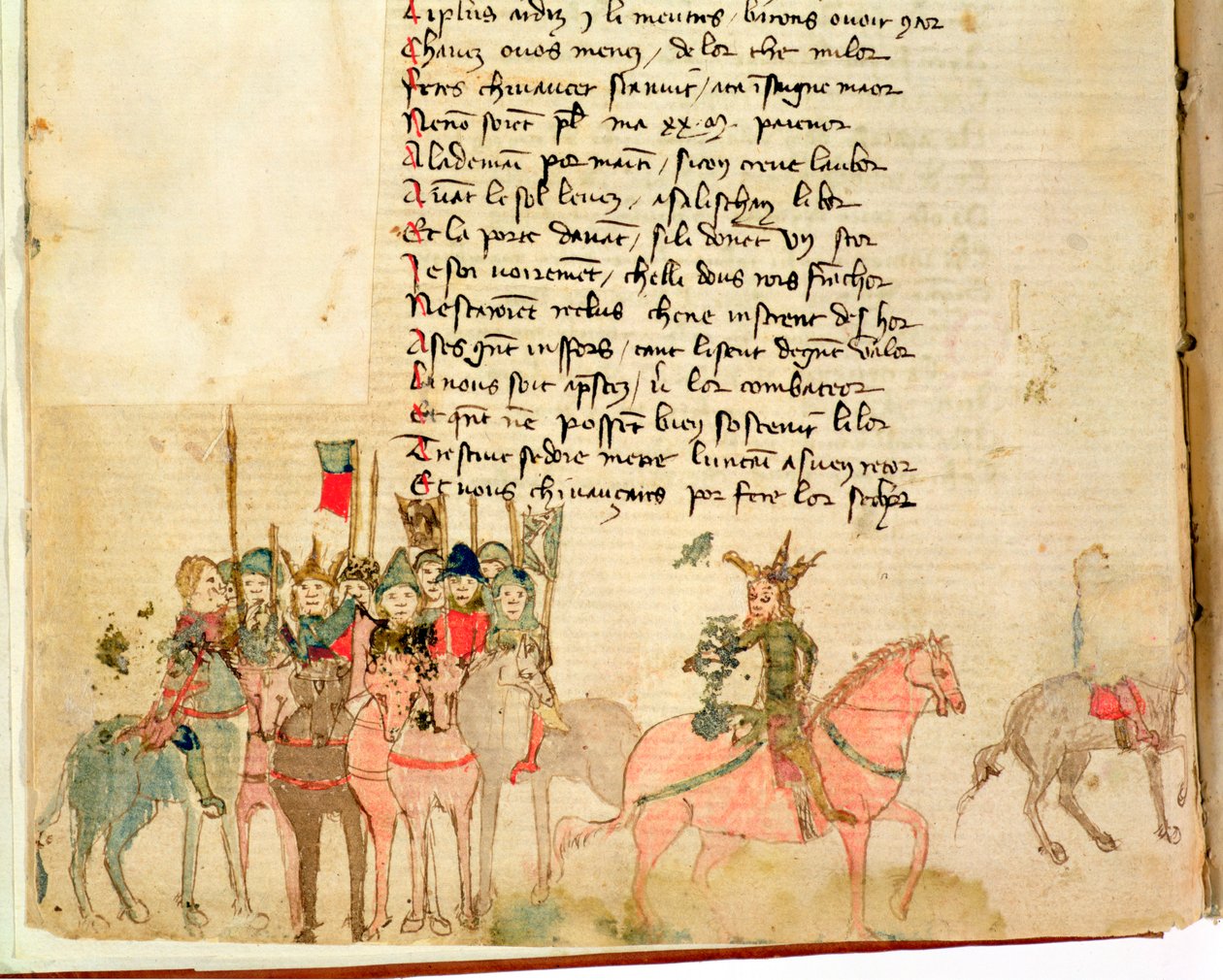 Attila der Hunne (ca. 406-453) und seine Armee zu Pferd, aus Der Krieg von Attila von Nicola da Casola von Franco Italian School