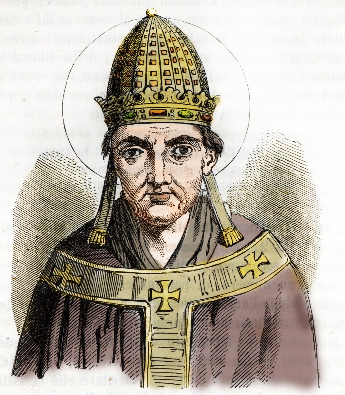 Porträt von Papst Silvester I. (314-335) - Zeichnung aus „Misteri del Vaticano“ von Franco Mistrali von Franco Mistrali