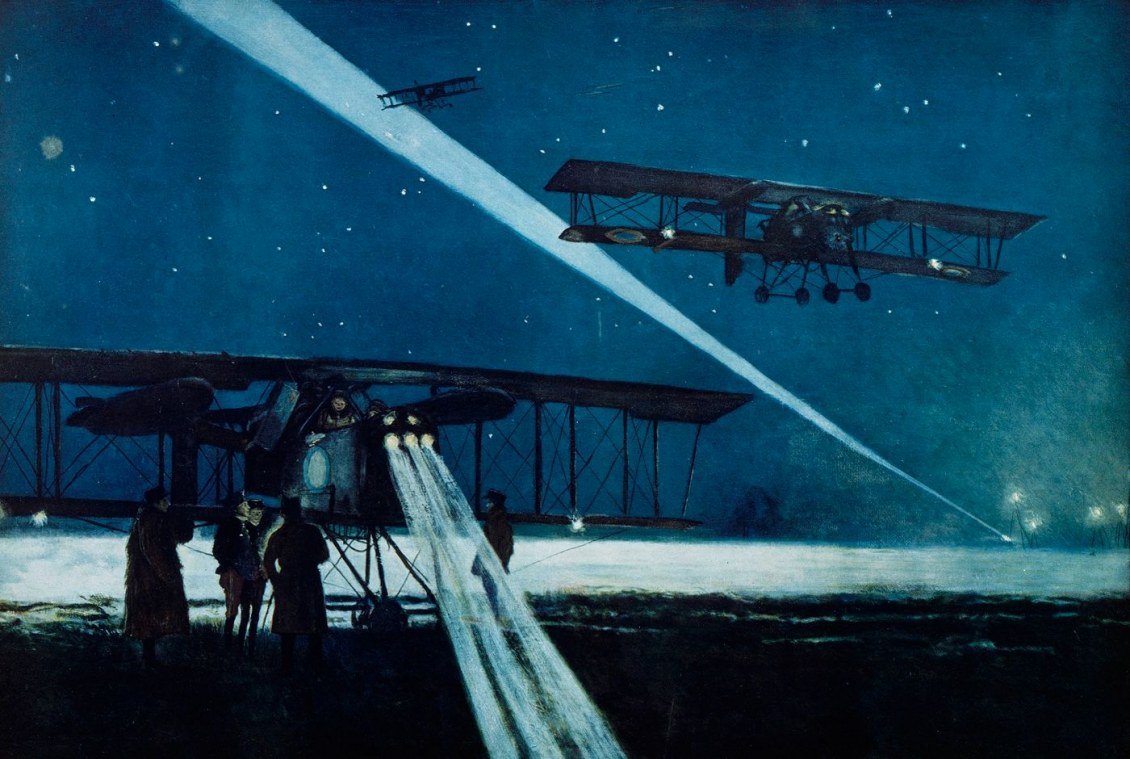 Rückkehr eines Nachtflugs auf Voisin-Bombern von Francois Flameng