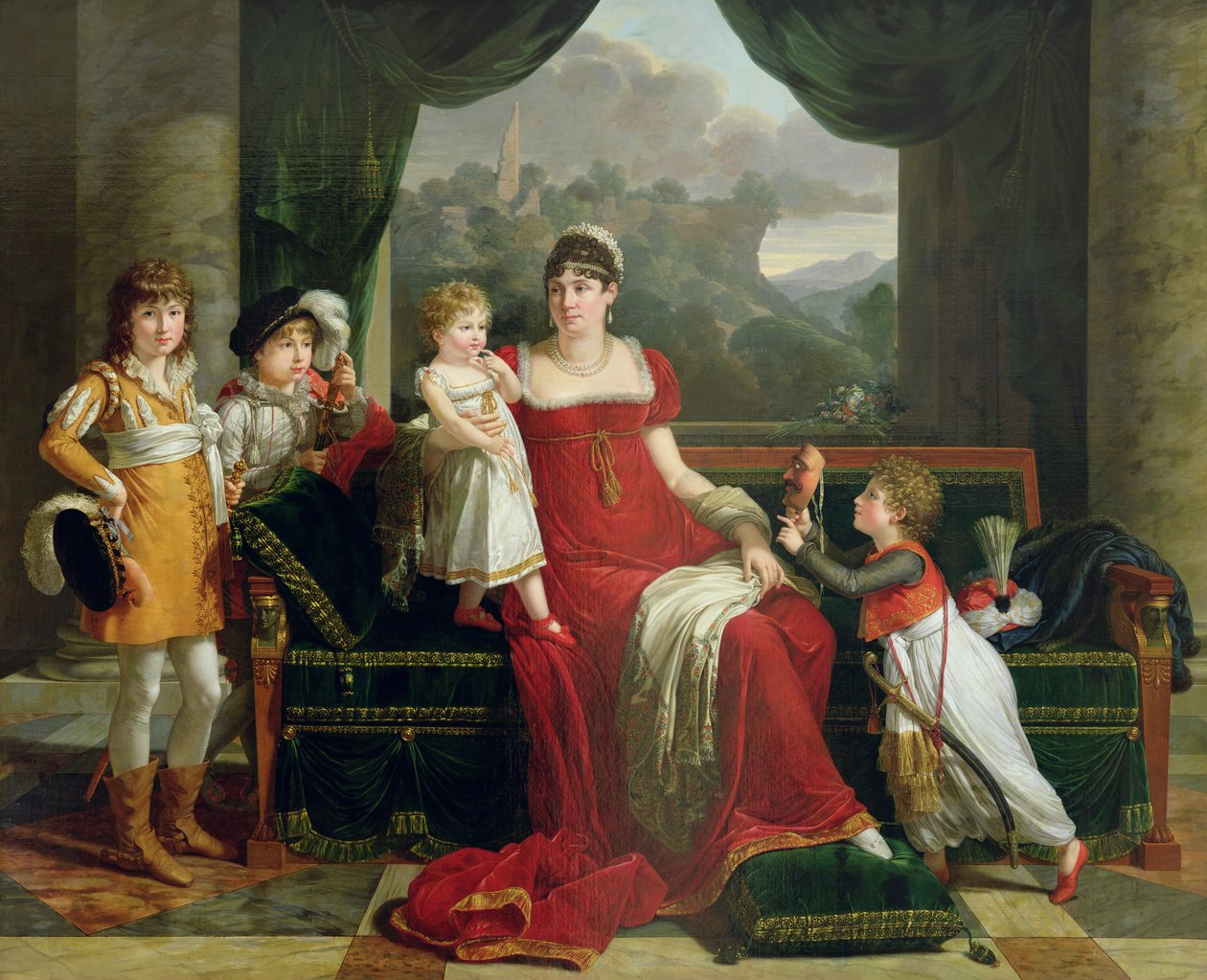 Die Herzogin von Feltre und ihre Kinder, 1810 von Francois Xavier Fabre