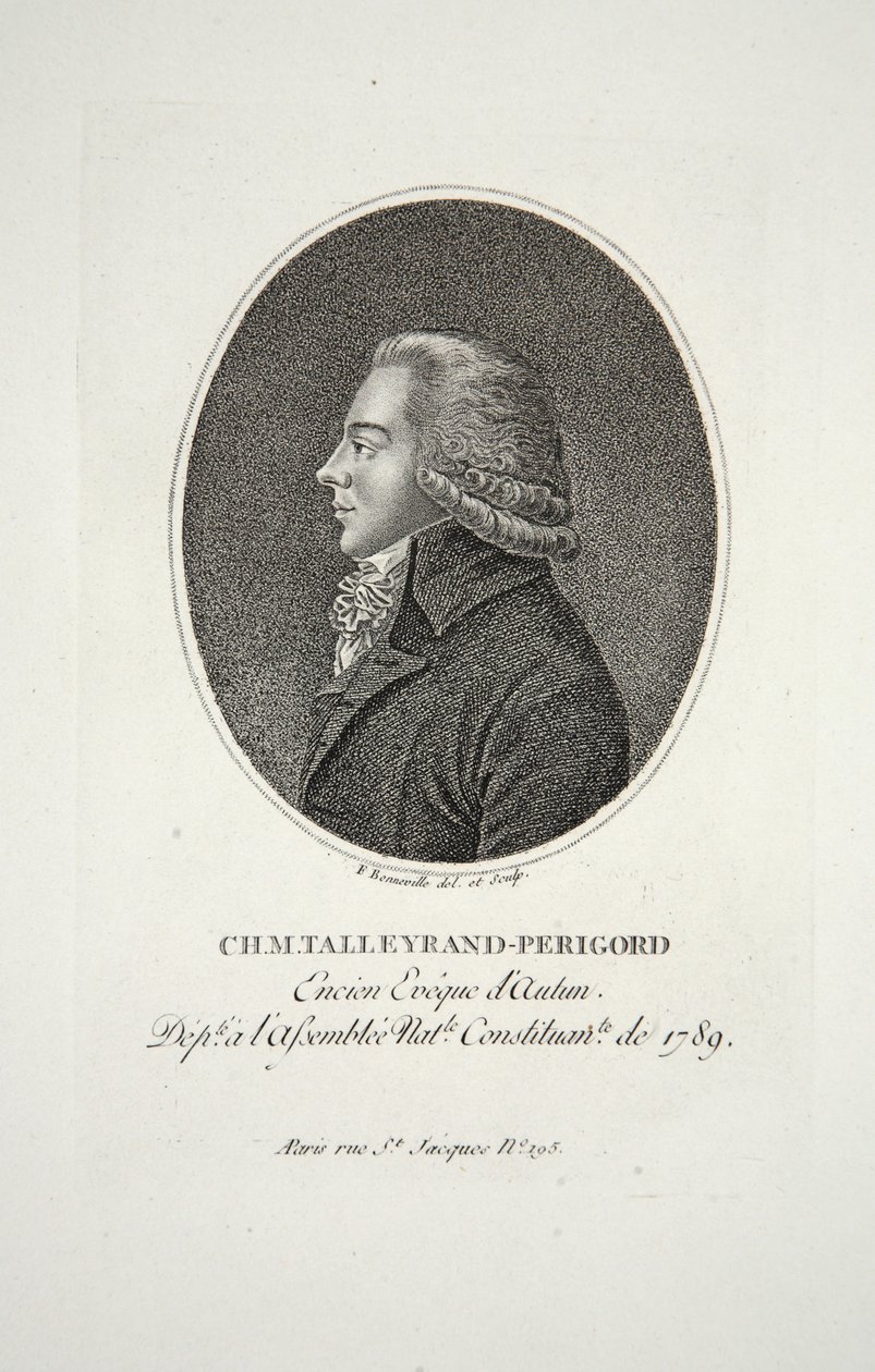 M. Talleyrand-Perigord, ehemaliger Bischof von Autun, veröffentlicht 1791 von Francois Bonneville