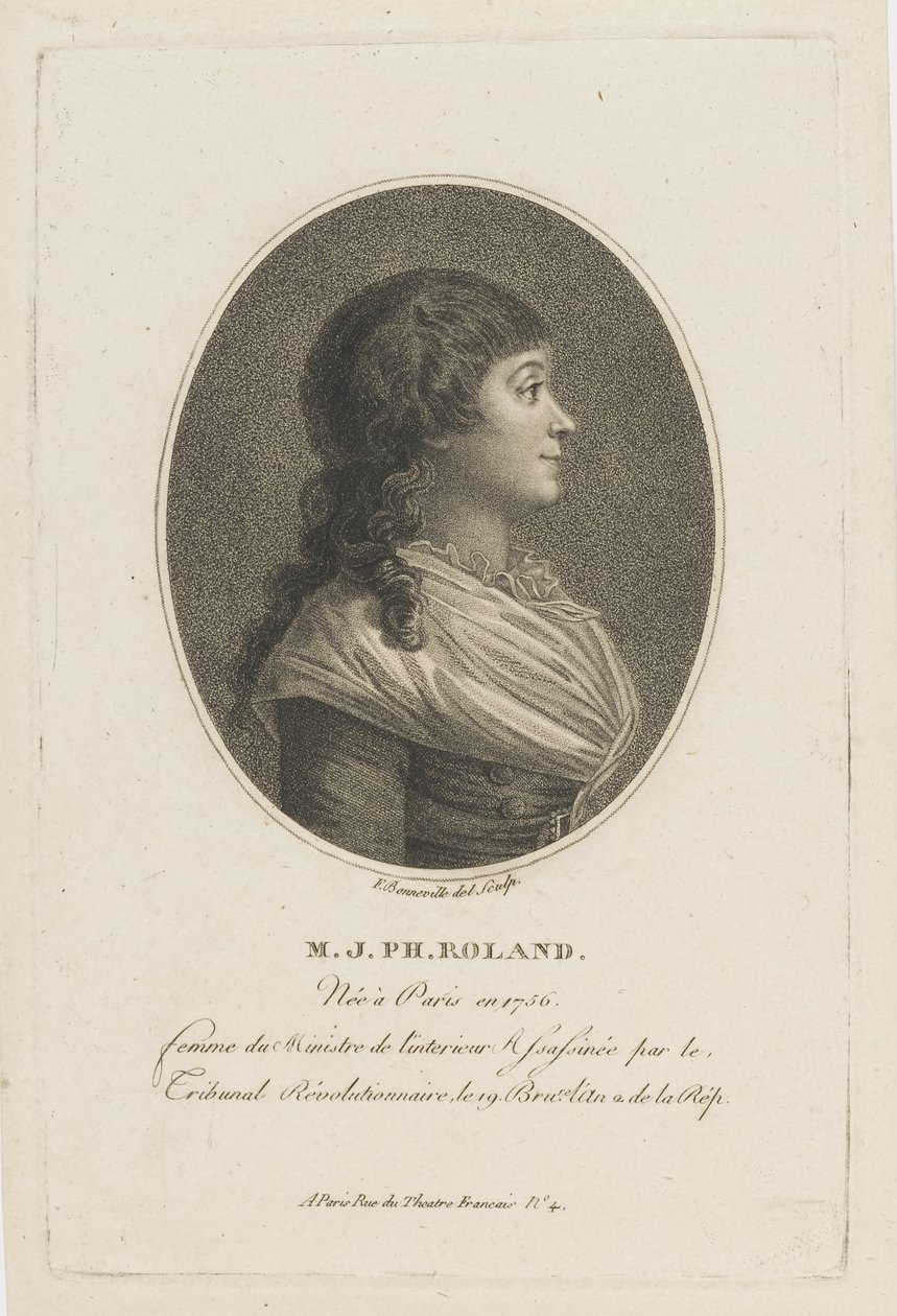Porträt von Madame Roland 1754-1793, um 1800 von Francois Bonneville