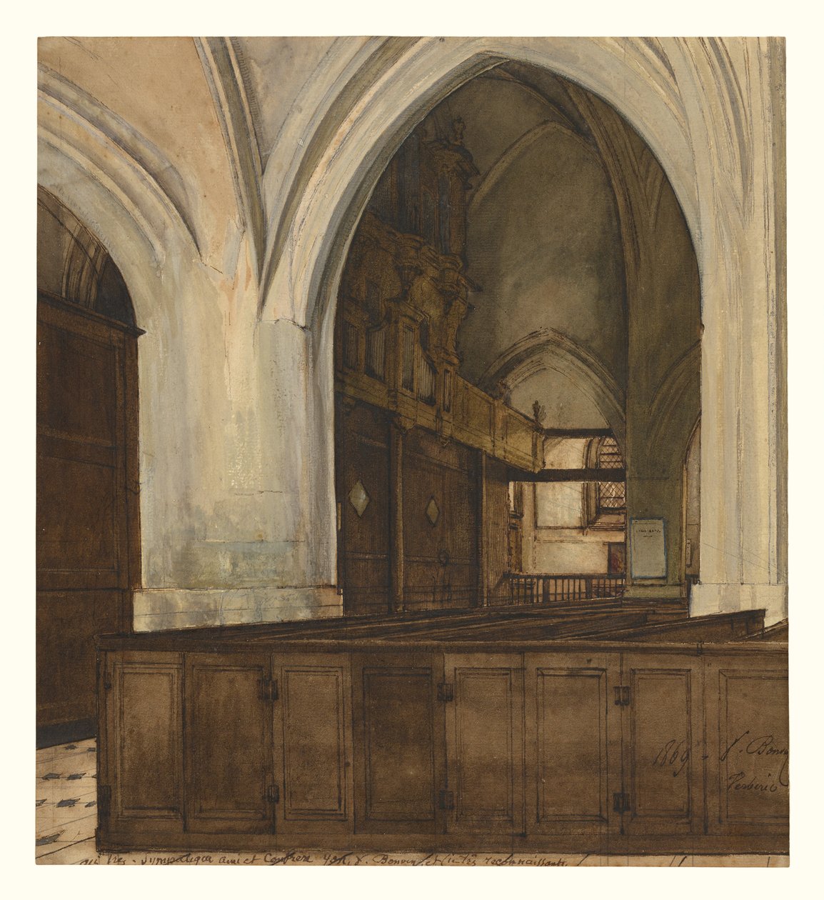 Inneres der Abtei von Aramont von François Bonvin
