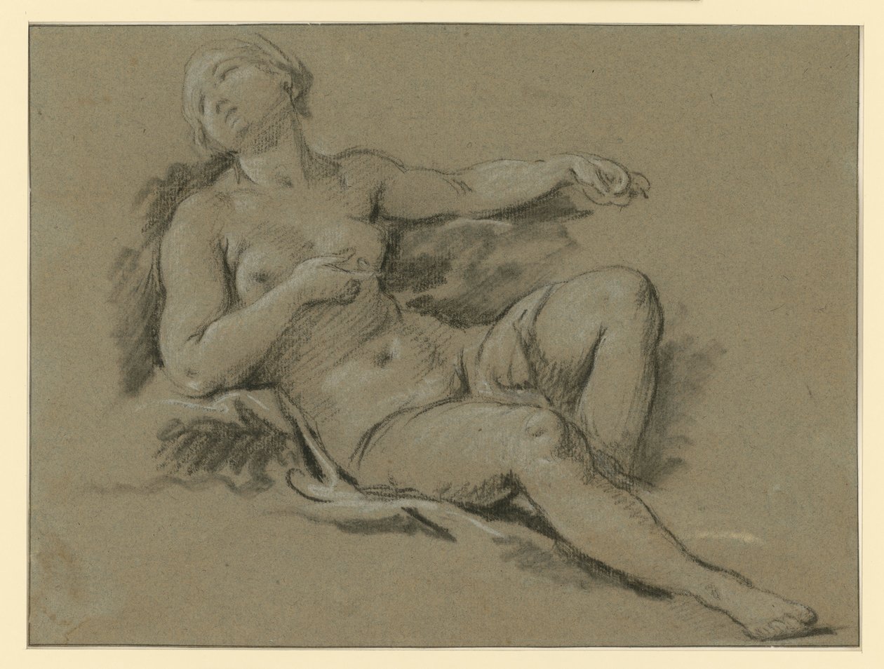 Lagernde weibliche Aktfigur von François Boucher
