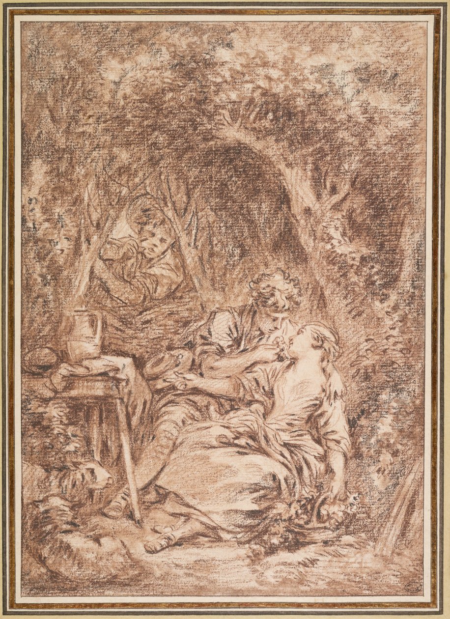 Überraschte Liebende (Annette et Lubin) von François Boucher
