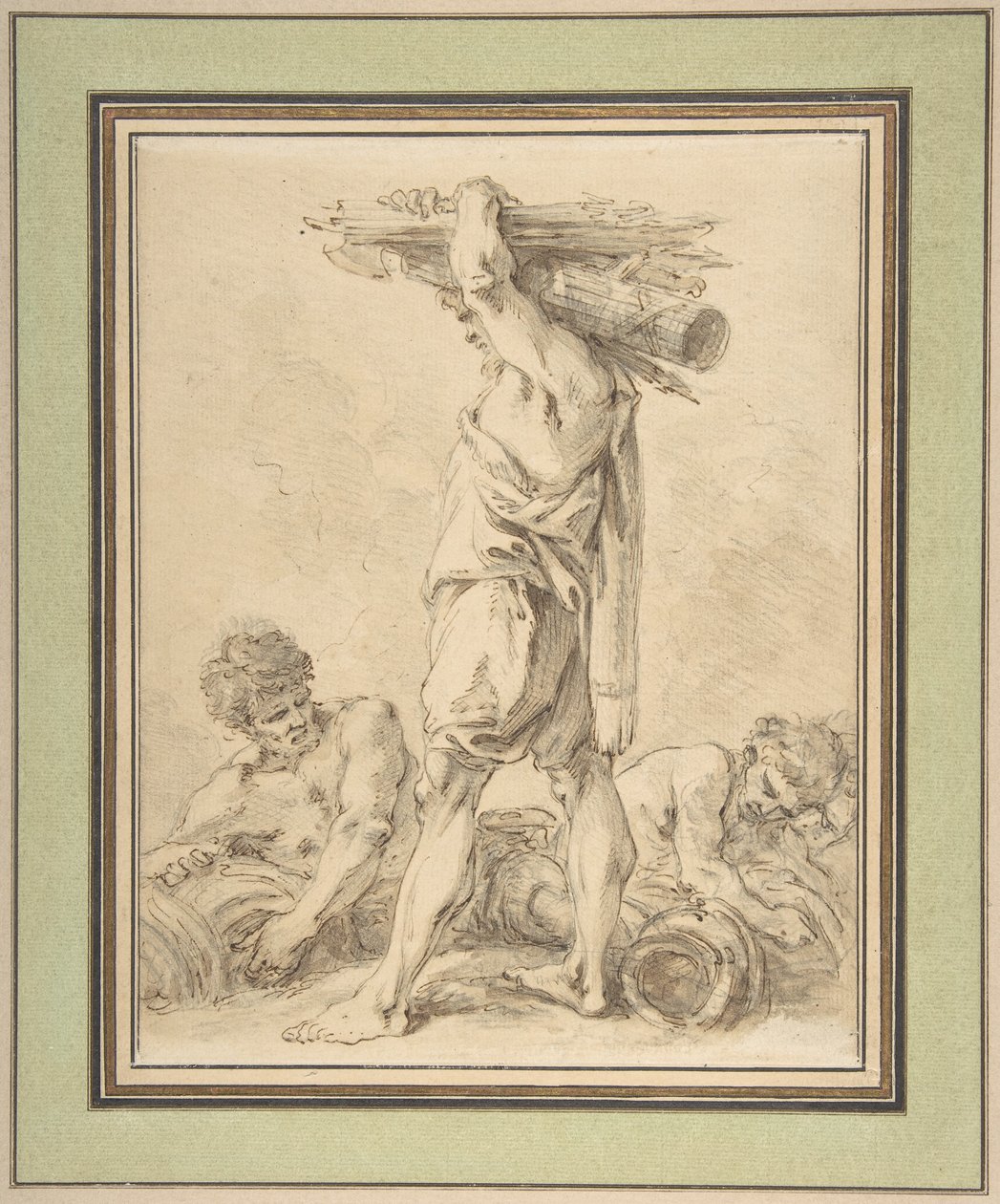Stehender Mann mit Fasces und Waffen von François Boucher