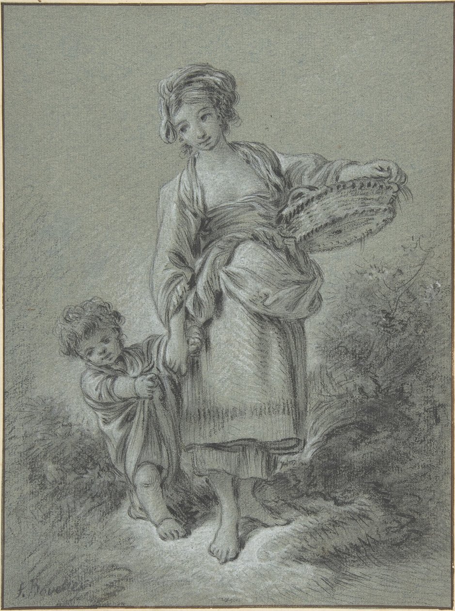 Frau und Junge von François Boucher