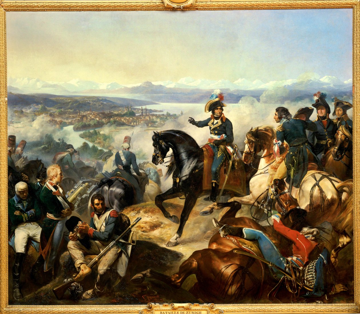 Schlacht von Zürich, gewonnen von General Massena, am 23. September von Francois Bouchot