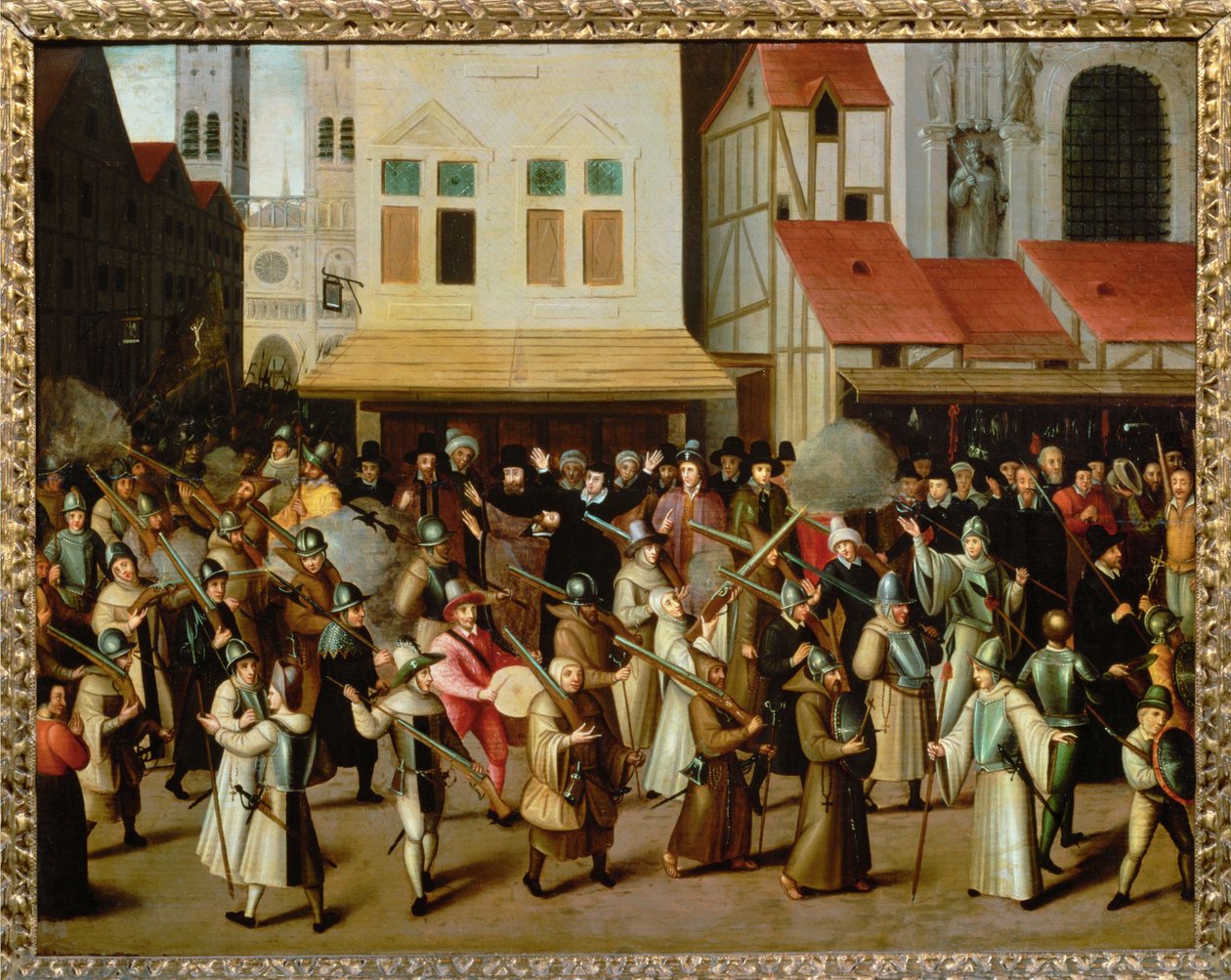 Prozession der Katholischen Liga auf dem Place de Grève in Paris von Francois Bunel