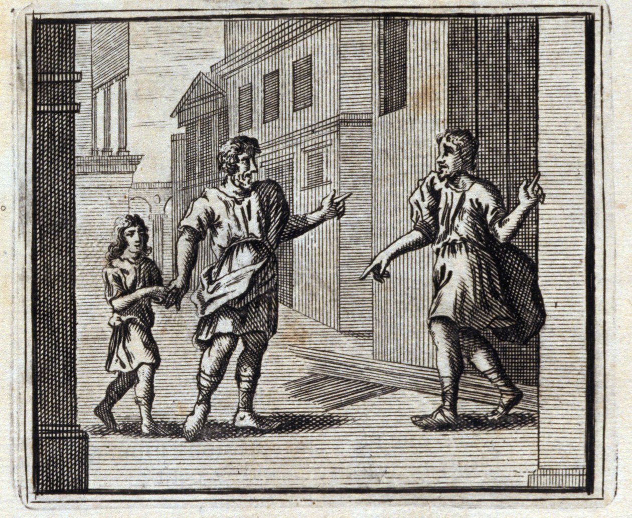 Der untreue Treuhänder. Fabeln von Jean de La Fontaine. Illustration von François Chauveau. Ausgabe von 1728. von Francois Chauveau
