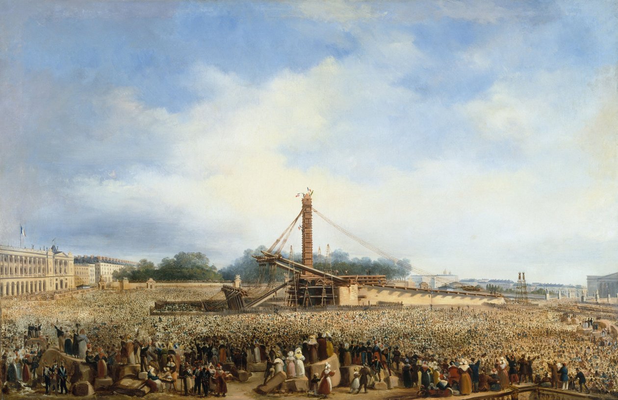 Errichtung des Louqsor-Obelisken auf der Place de la Concorde, 25. Oktober von Francois Dubois