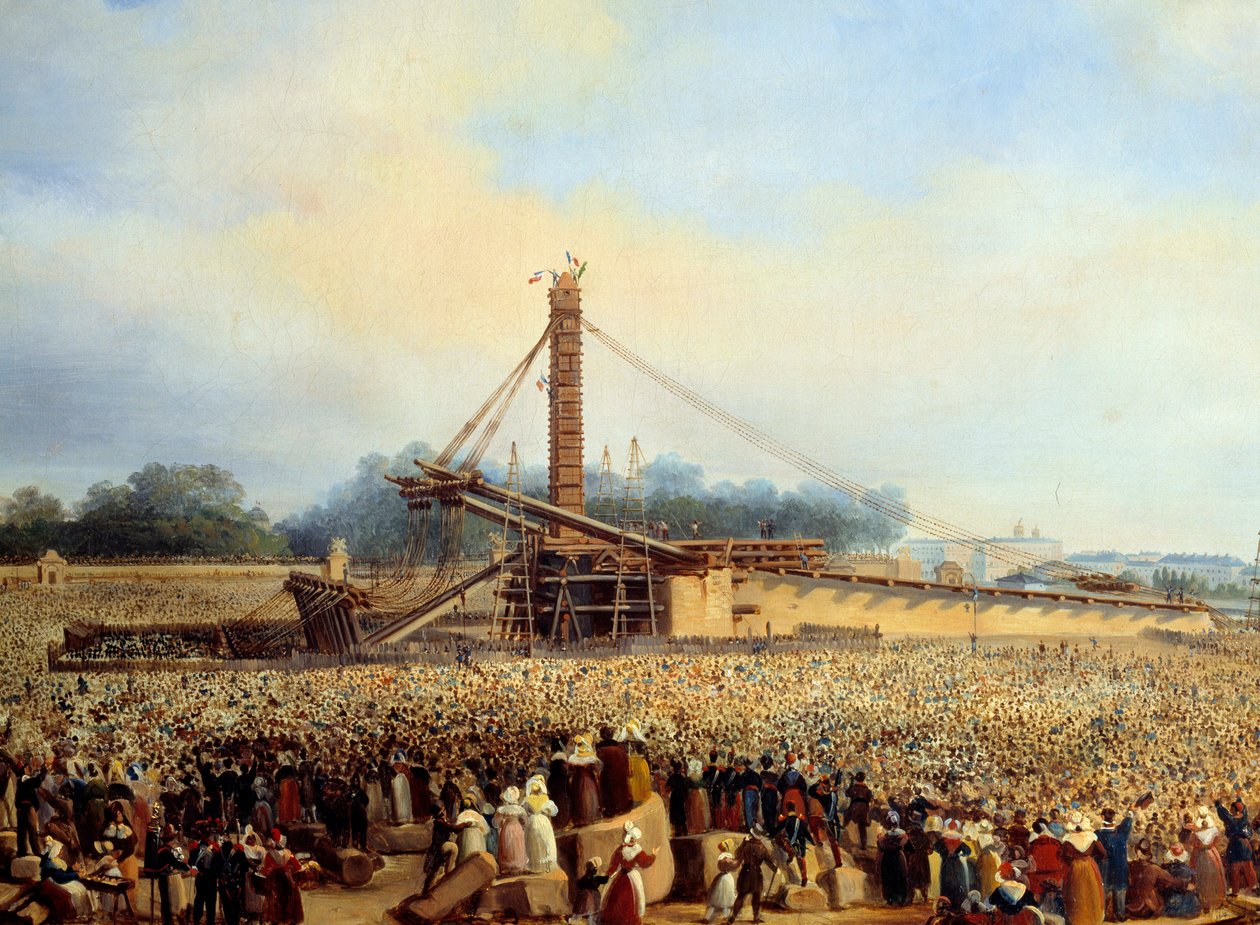 Errichtung des Obelisken von Luxor am Place de la Concorde (25. Oktober) von Francois Dubois