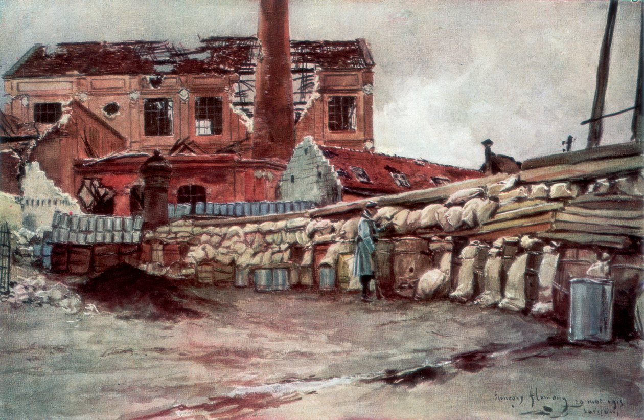 Fabrikbarrikade, Soissons, Frankreich, 20. Mai 1915 von Francois Flameng