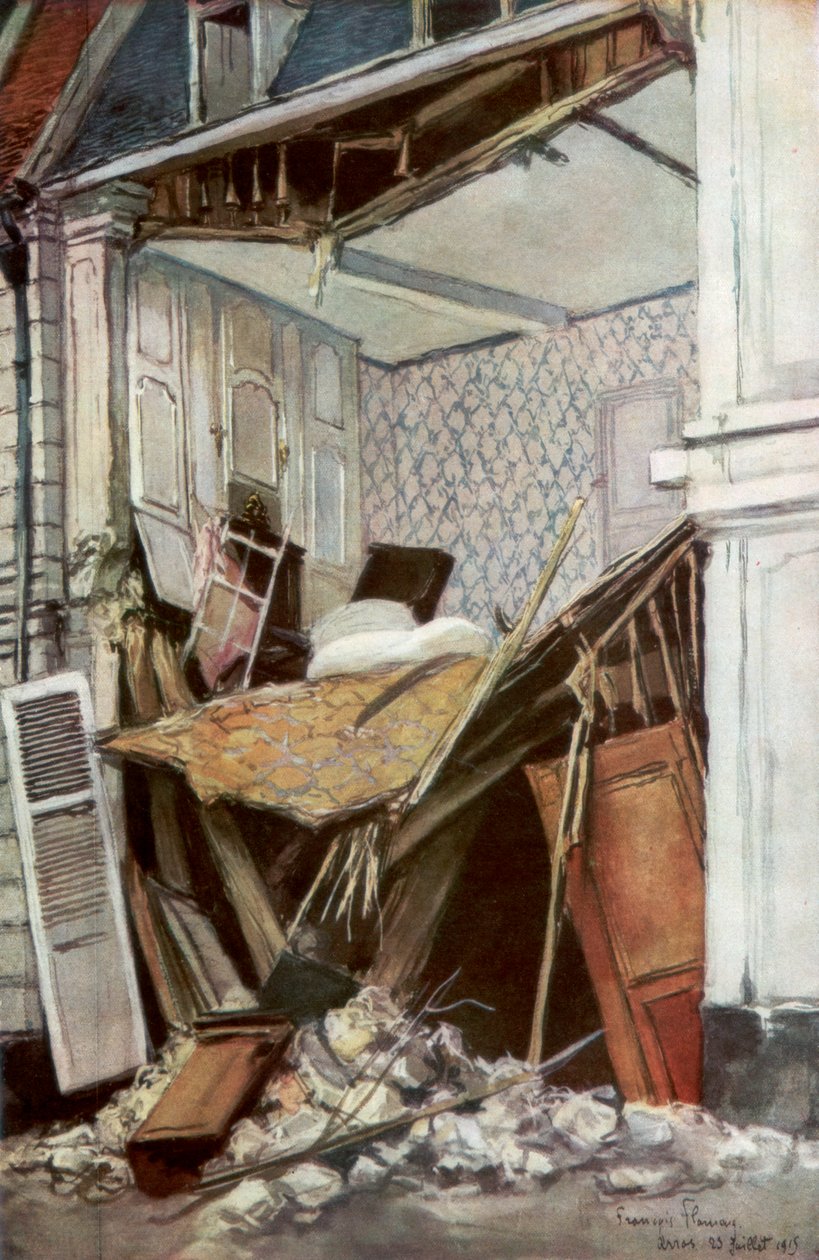 Die Vorderseite eines Hauses, Arras, Frankreich von Francois Flameng