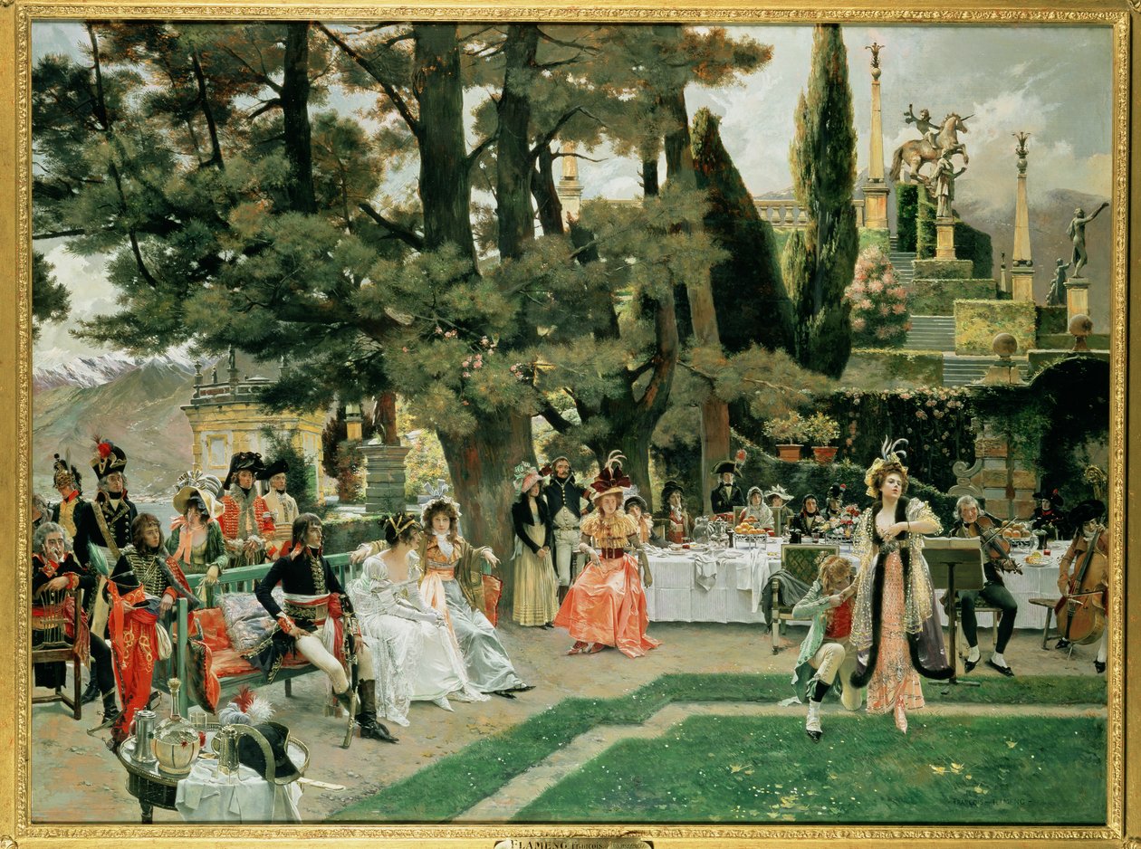 Der Empfang für Napoleon I. auf der Isola Bella im 5. Jahr seiner Herrschaft von Francois Flameng