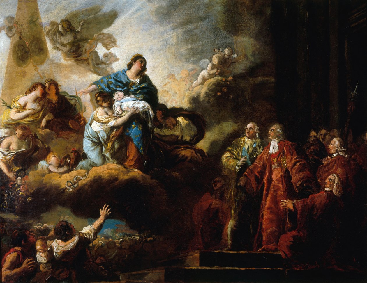Die Geburt des Dauphin am 22. August 1781 von Francois Guillaume Menageot