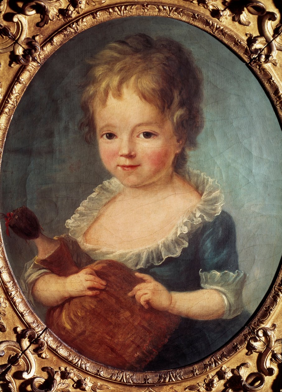 Mädchen mit Puppe von Francois Hubert Drouais