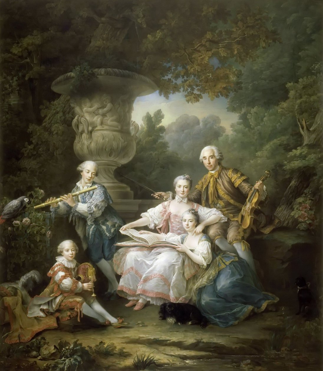 Louis II du Bouchet de Sourches mit seiner Familie von Francois Hubert Drouais